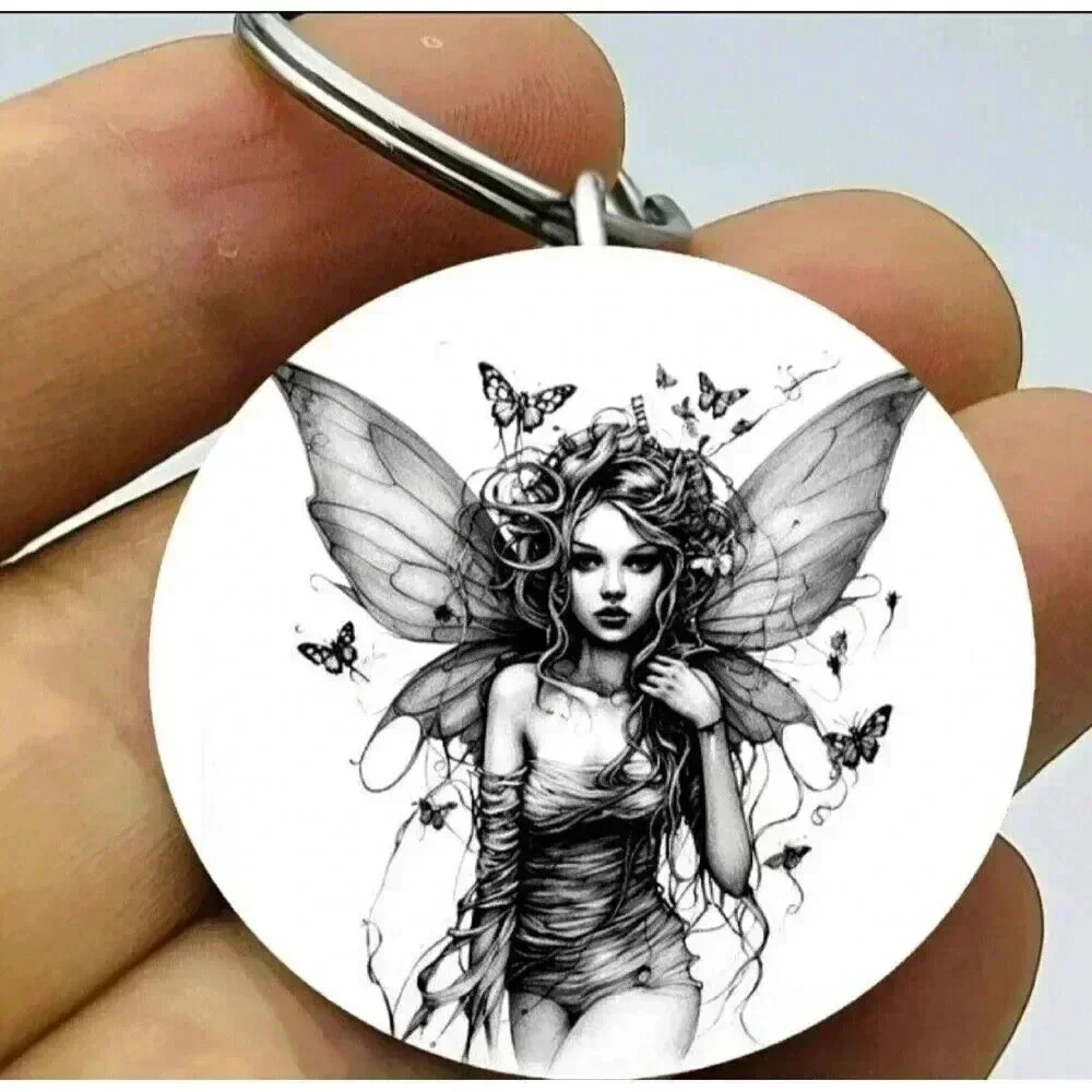 Butterfly Angel Woman Fairy Tale Hot Cute Art Keychain